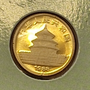 1/10 oz 10 Yuan Gold Panda 1988 in Kapsel