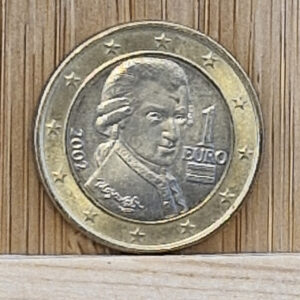 1 Euro Münze Mozart aus Österreich 2002,