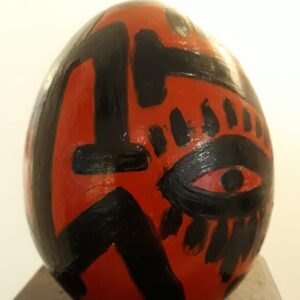 Keramik-Ei handbemalt von A.R. Penck